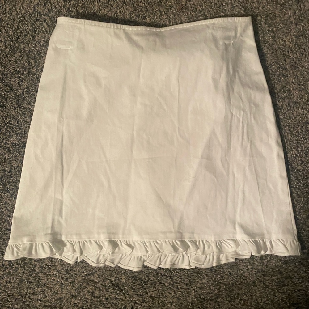 My Michelle Ruffled Edge White Mini Skirt Size 7/8